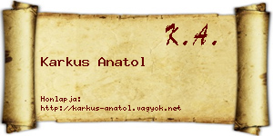 Karkus Anatol névjegykártya